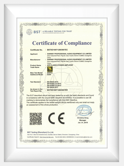 certificate sanway 1