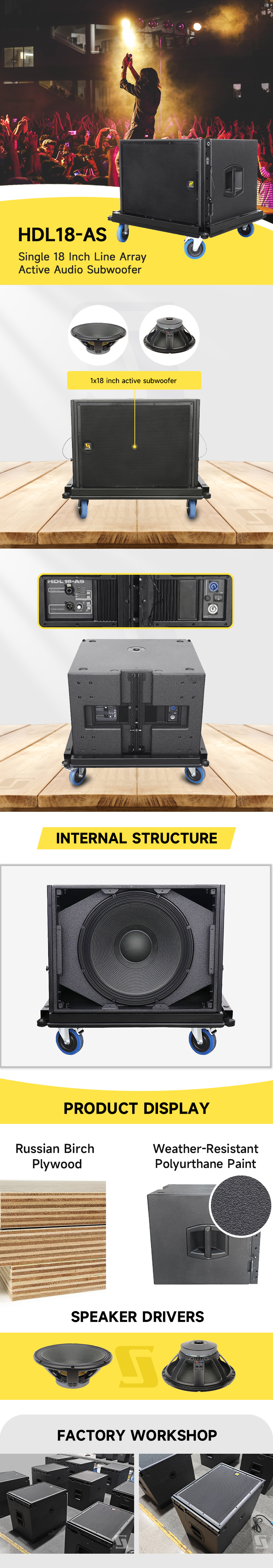 HDL18-AS active single 18 inch subwoofer