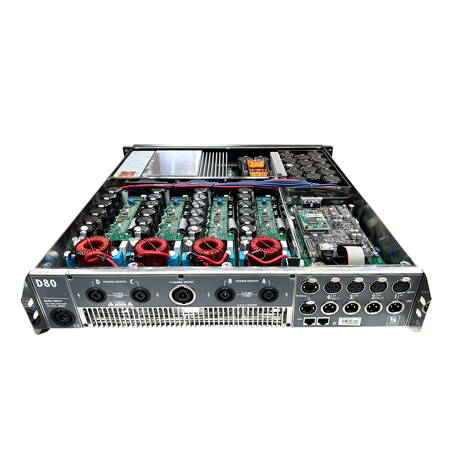D80 16000W High Power Class D DSP 4 Channel Power Amplifier for Line Array Speaker
