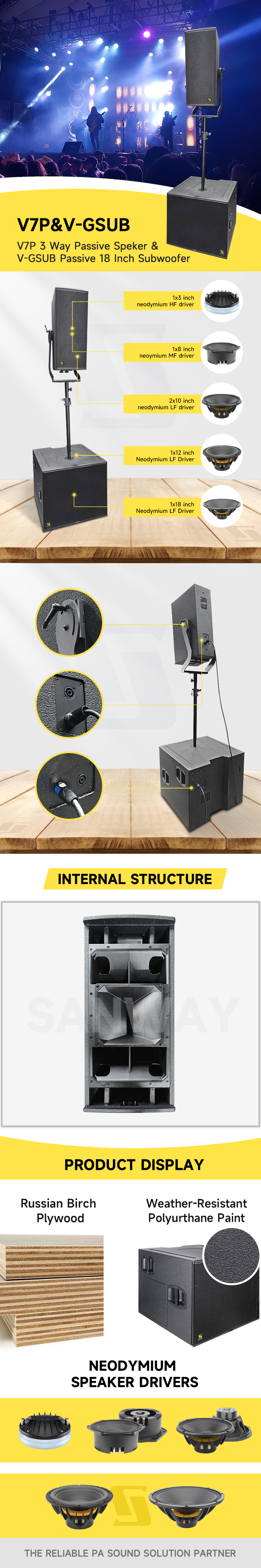 V7P&V-GSUB dual 10 inch speaker system